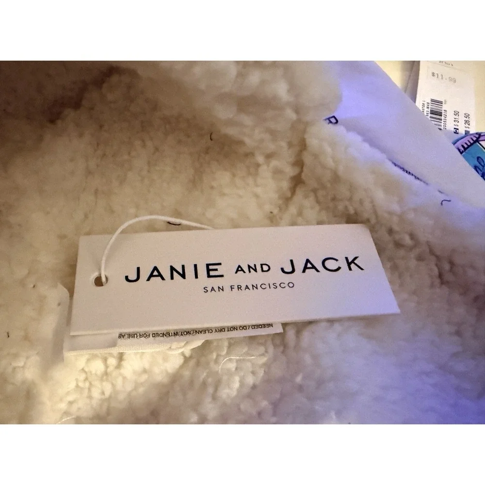 NWT Janie and Jack Baby Trapper‎ Hat Plaid Sherpa Lined 6–12 Months Ear Muff